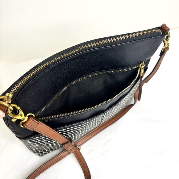 FOSSIL Fiona Black and White Polkadot Dot Crosssbody Bag Purse - Picture 7 of 10